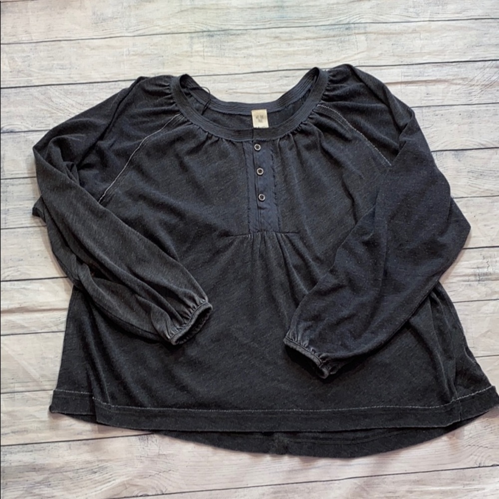 Free People We the Free Babydoll Henley Top sz M